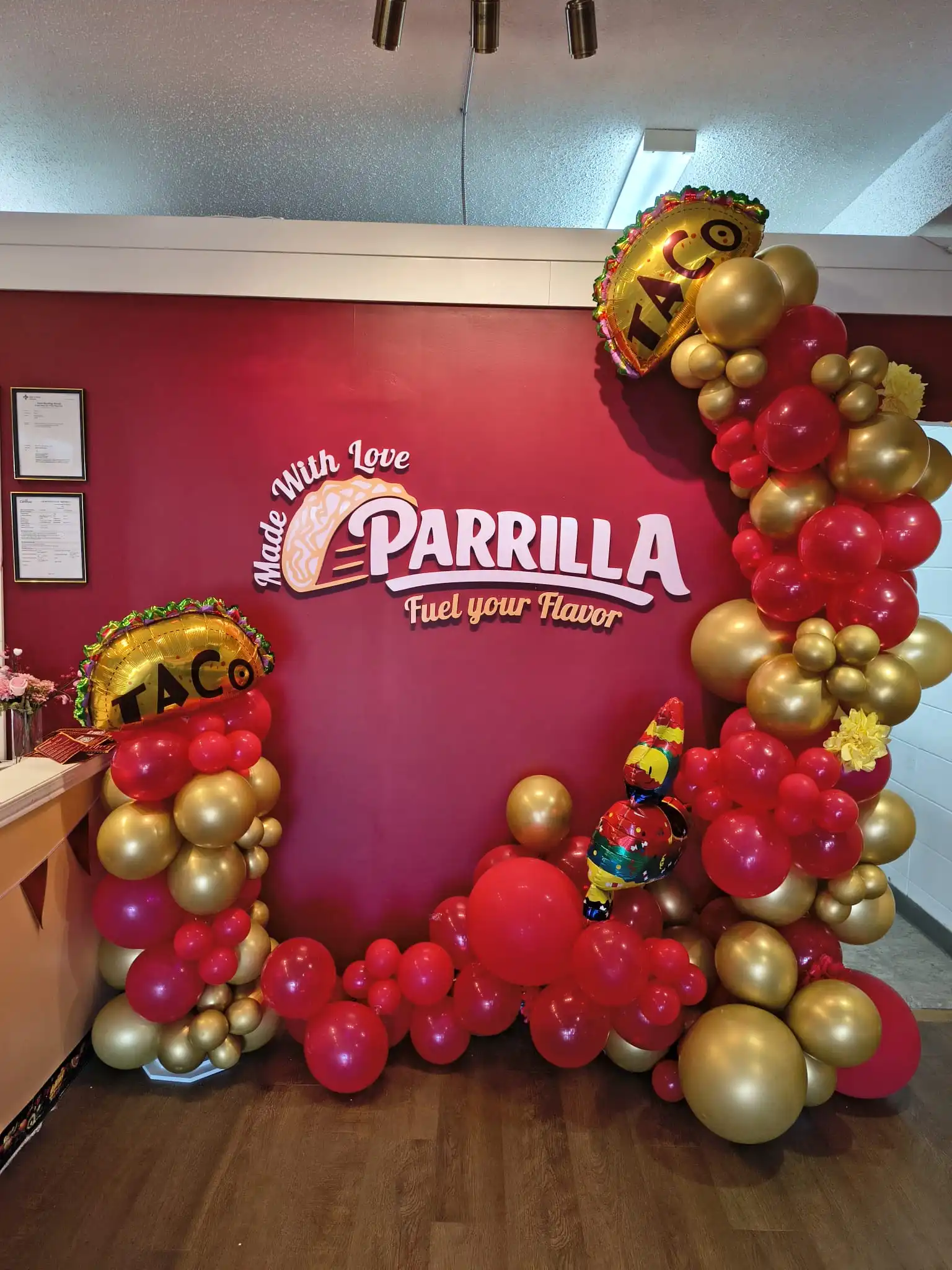 Inside view of Parrilla Inc Mexican restaurant in Camrose, AB