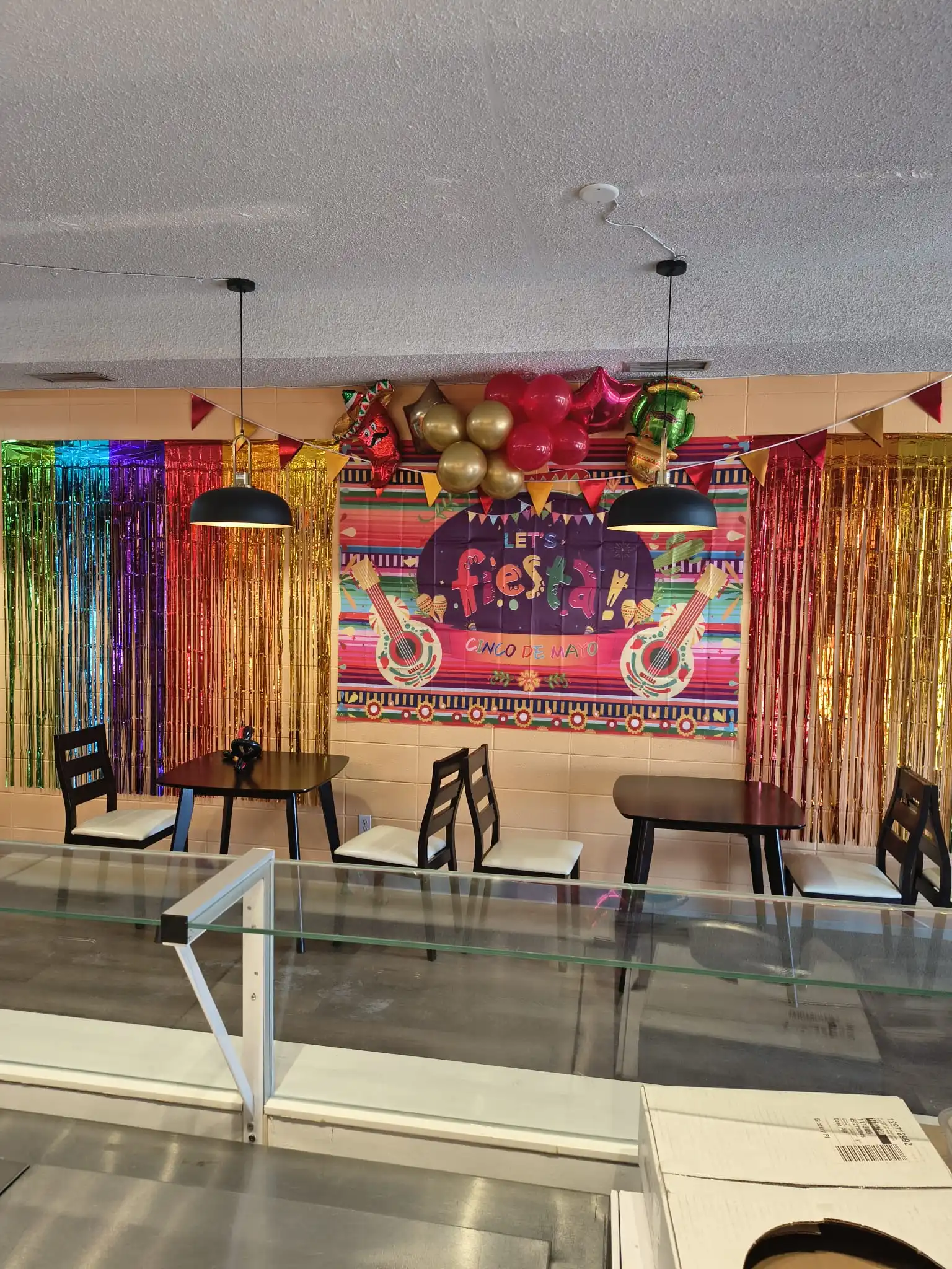Dining area inside Parrilla Inc Mexican restaurant in Camrose, AB