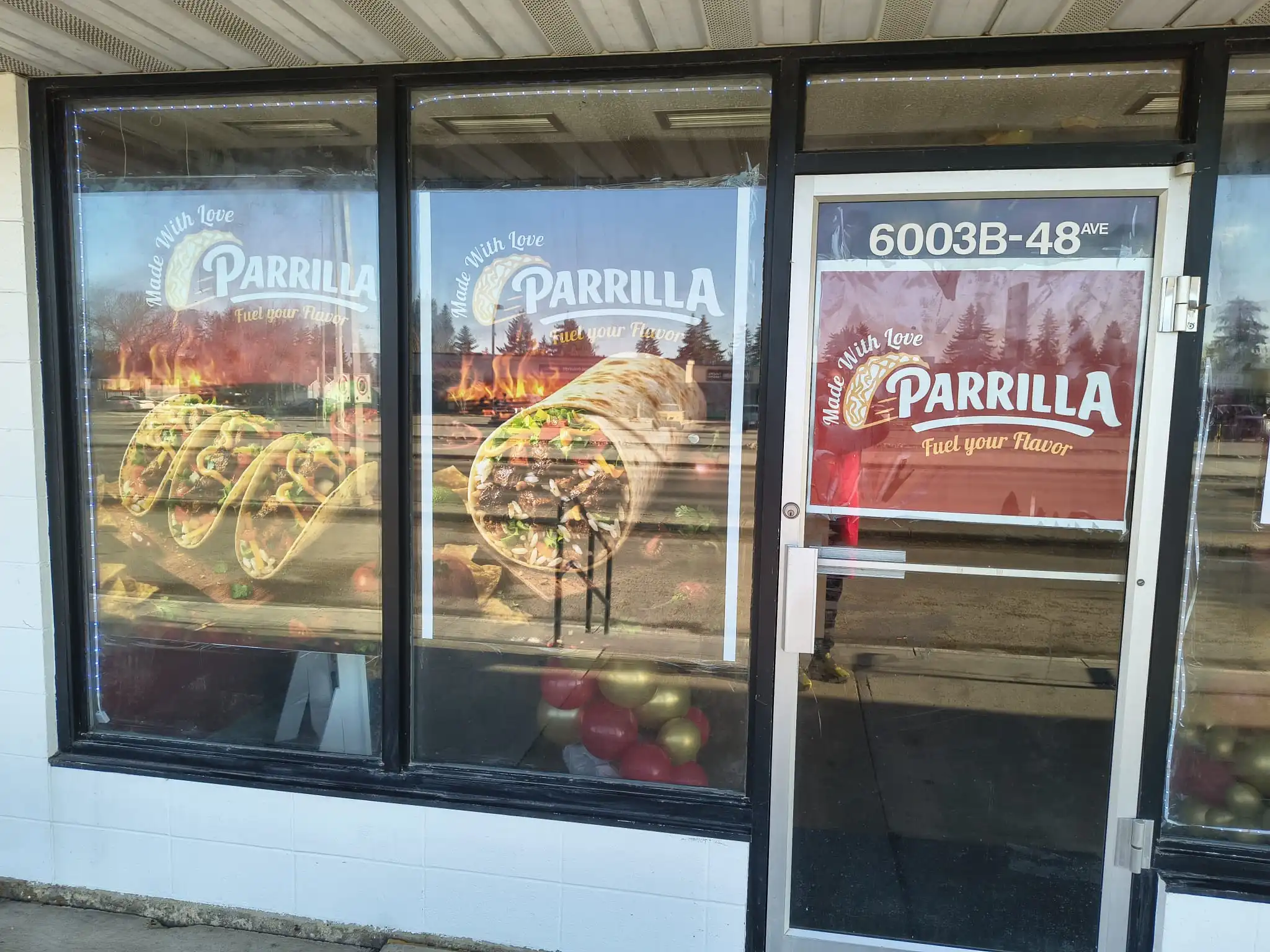 Order counter at Parrilla Inc Mexican restaurant in Camrose, AB